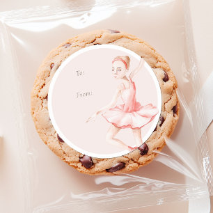 Nussknacker-Ballerina „An/Für“ Weihnachtsaufkleber Runder Aufkleber