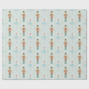 Nussknacker-Ballerina Blau Vintage-Weihnachten Geschenkpapier
