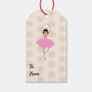Nussknacker-Ballerina-Fee-Schneemuster Geschenkanhänger