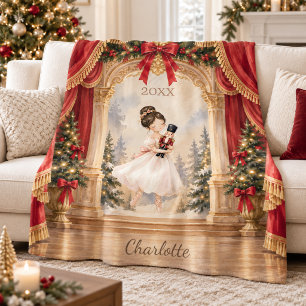 Nussknacker-Ballerina-Theater-Weihnachten Fleecedecke