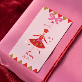 Nussknacker-Ballett An/Für rosa Weihnachtsgeschenk Adressaufkleber