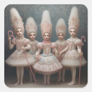 Nussknacker-Ballett-Mode-Mirliton-Tänzer Quadratischer Aufkleber