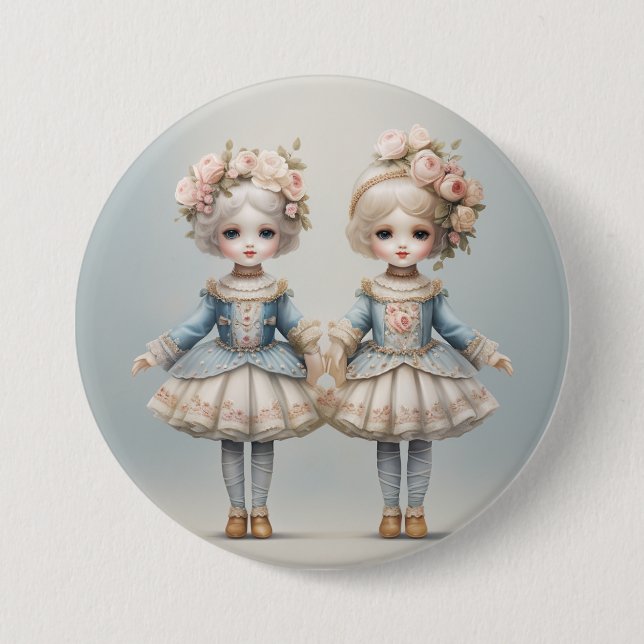 Nussknacker-Ballett-Mode-Rosenknospen Button (Vorderseite)