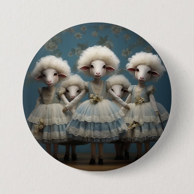 Nussknacker-Ballett-Mode-Schaf Button (Vorderseite)