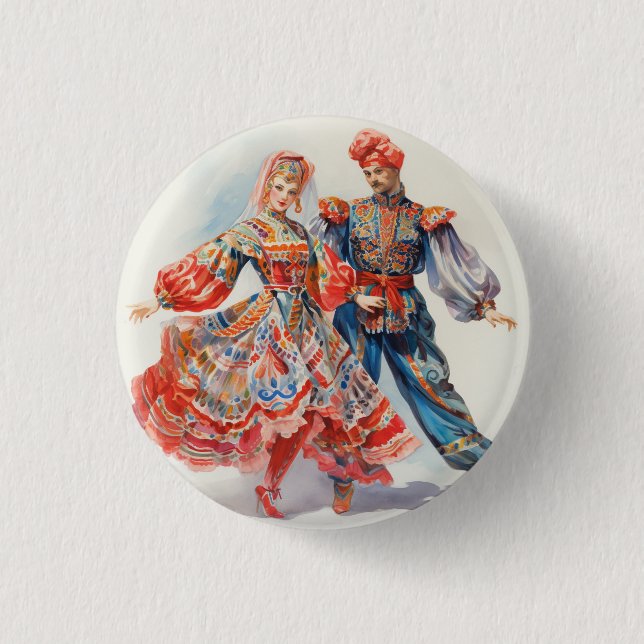 Nussknacker-Ballett, russische Tänzer Button (Vorderseite)