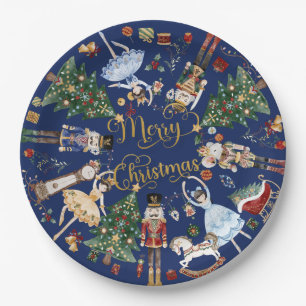 Nussknacker-Ballett Vintage Frohe Weihnachtsfeier Pappteller