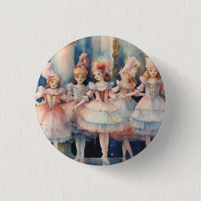Nussknacker-Ballett Whimsical Polichinelle/Buffoon Button (Vorderseite)