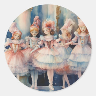 Nussknacker-Ballett Whimsical Polichinelle/Buffoon Runder Aufkleber