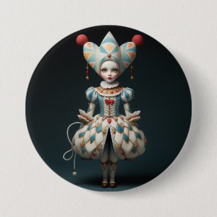 Nussknacker-Ballettmode-Harlekin-Puppe Button