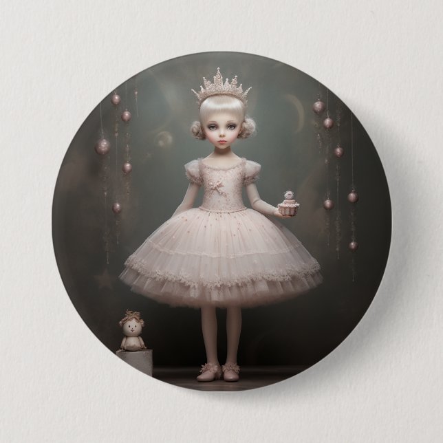 Nussknacker-Ballettmode-Zuckerpflaumenfee Button (Vorderseite)