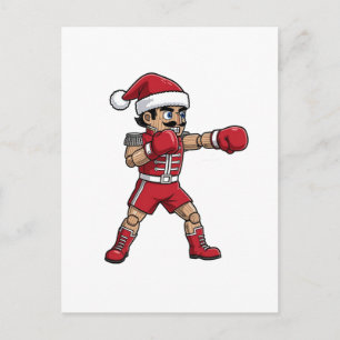 Nussknacker Boxer Champion Feiertags Kampfsport Postkarte