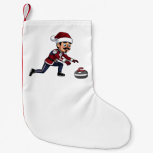 Nussknacker Curling Spieler Feiertag Wintersport Kleiner Weihnachtsstrumpf
