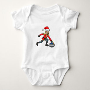 Nussknacker Curling Spieler Urlaub Wintersport Baby Strampler