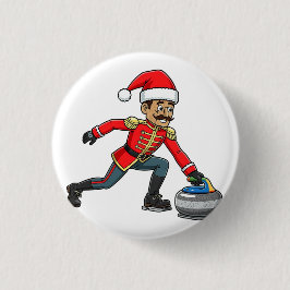 Nussknacker Curling Spieler Urlaub Wintersport Button