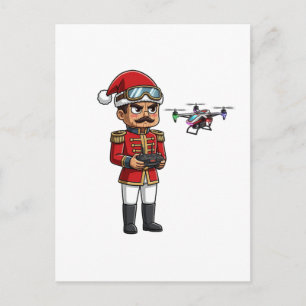 Nussknacker-Drohnenpilot-Tech-Weihnachts-Gaming X Postkarte