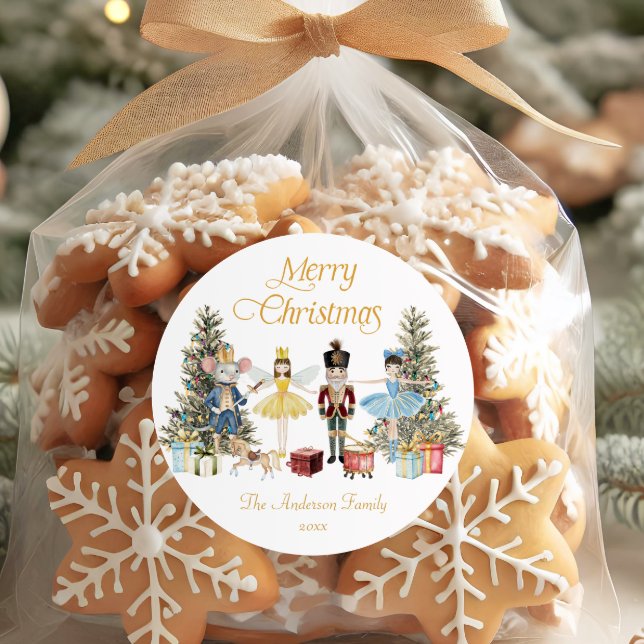 Nussknacker Frohe Weihnachten  Runder Aufkleber (Von Creator hochgeladen)