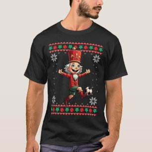 Nussknacker Fußball hässliches Weihnachten T-Shirt