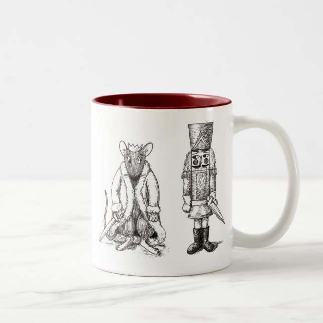 Nussknacker gegen Ratten-König Mug Zweifarbige Tasse (Rechts)