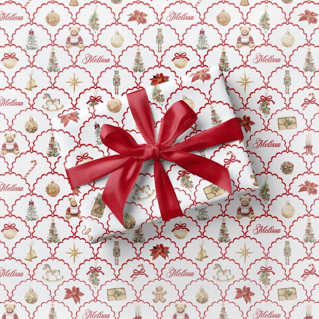 Nussknacker-Geschenkpapier Festlicher Teddybär Geschenkpapier (Von Creator hochgeladen)