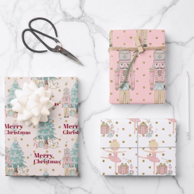 Nussknacker Geschenkpapier Set (Vorderseite)