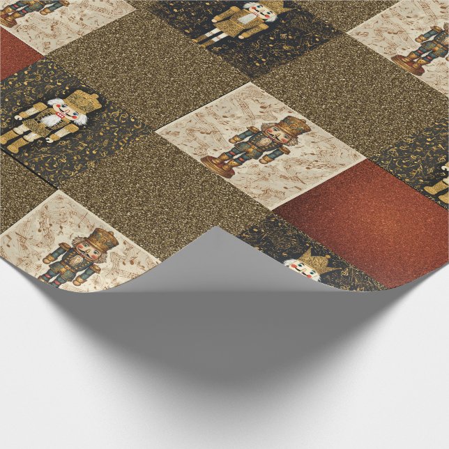 Nussknacker Glanz Schachbrett Traditionell Geschenkpapier (Ecke)