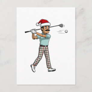 Nussknacker-Golfer-Feiertags-Sport-Weihnachten-Gol Feiertagspostkarte