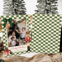 Nussknacker Grüne Schleife Familienfoto Weihnachte