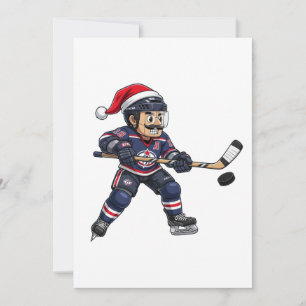 Nussknacker-Hockeyathlet-Wintersport-Weihnachten Feiertagskarte