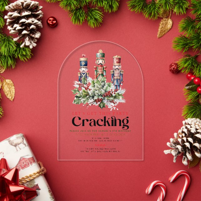 Nussknacker knackt Weihnachten Geburtstag Acryleinladungen (Insitu (Feiertag))