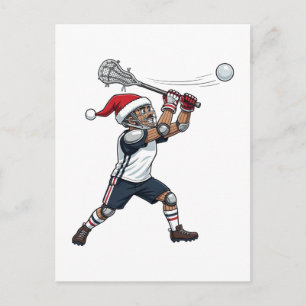 Nussknacker Lacrosse Spieler Weihnachts Sport Weih Postkarte