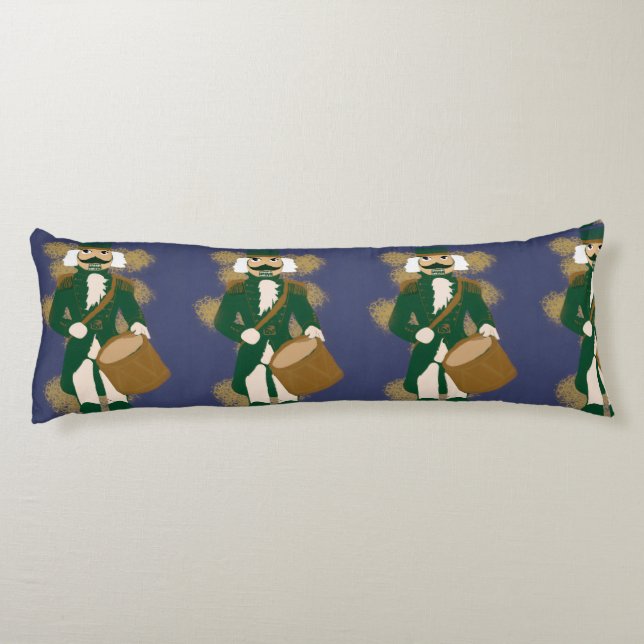 Nussknacker Marineblau Dunkle Akademie Lange Kisse Seitenschläferkissen (Rückseite)