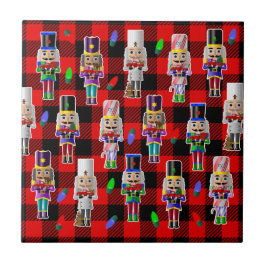 Nussknacker mit kleinen roten Lastwagen Weihnachte Fliese