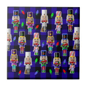 Nussknacker mit kleinen roten Lastwagen Weihnachte Fliese