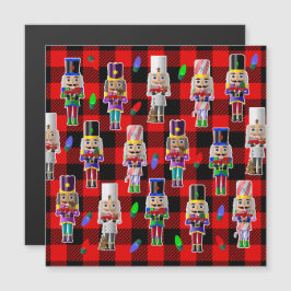 Nussknacker mit kleinen roten Lastwagen Weihnachte Magneteinladung