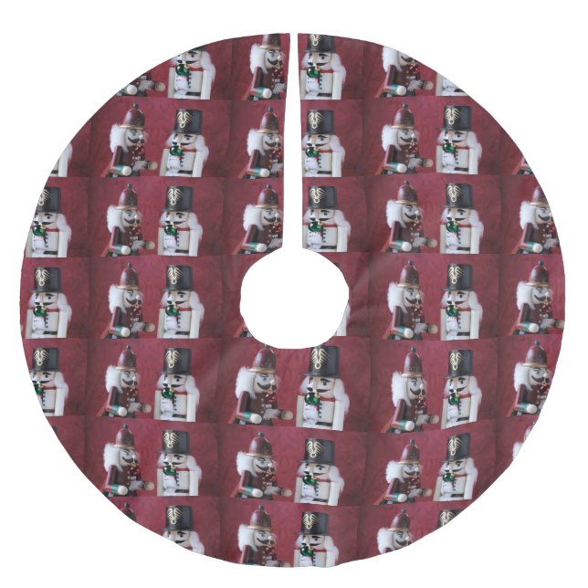 Nussknacker mit Ornamenten Polyester Weihnachtsbaumdecke (Vorderseite)