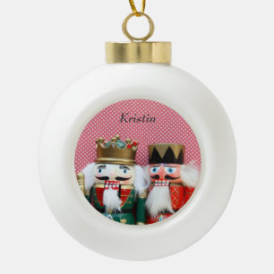 Nussknacker mit Polka-Punkte-Keramik Keramik Kugel-Ornament