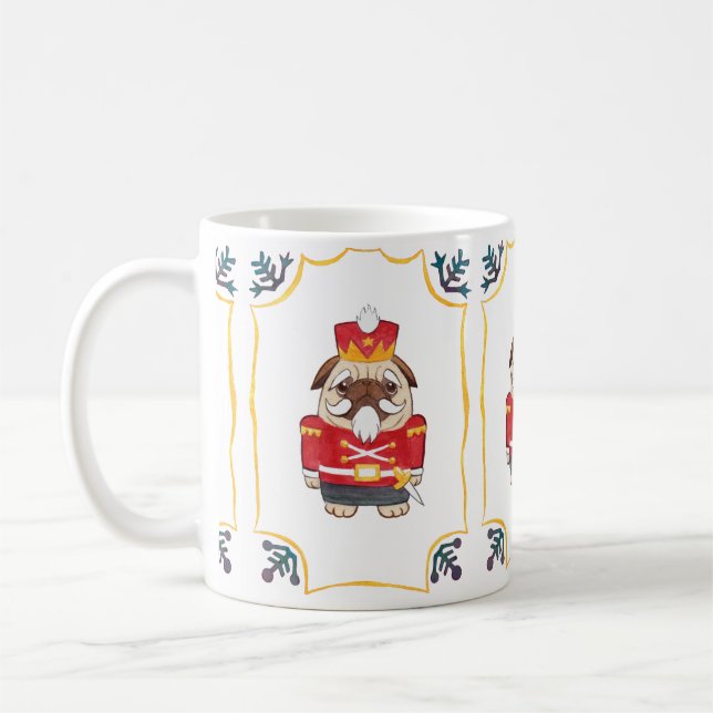 Nussknacker-Mops-Tasse Kaffeetasse (Links)