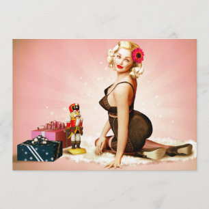 Nussknacker-Pin-up-Feiertags-Party-Einladung Einladung