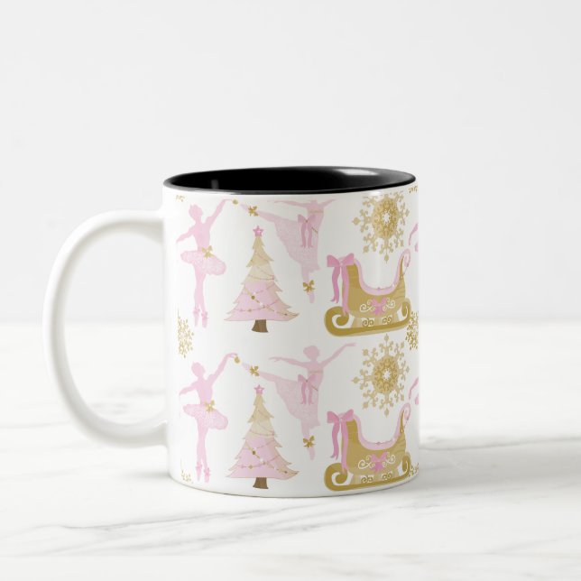Nussknacker-Reihen-Ballett-Tee-Kaffee-Tasse Zweifarbige Tasse (Links)