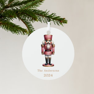 Nussknacker rosa weiß einfaches Weihnachten Ornament Aus Metall