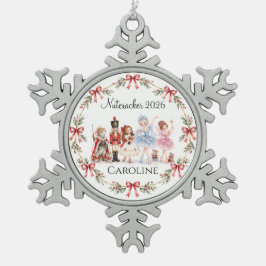 Nussknacker-Schneeflocke gerahmter Schmuck Schneeflocken Zinn-Ornament
