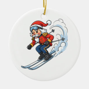 Nussknacker Skifahrer Weihnachten 2026 Urlaubsskif Keramik Ornament
