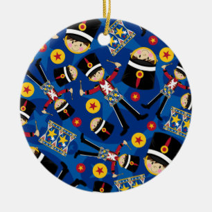 Nussknacker-Soldat, der Trommel-Verzierung spielt Keramikornament