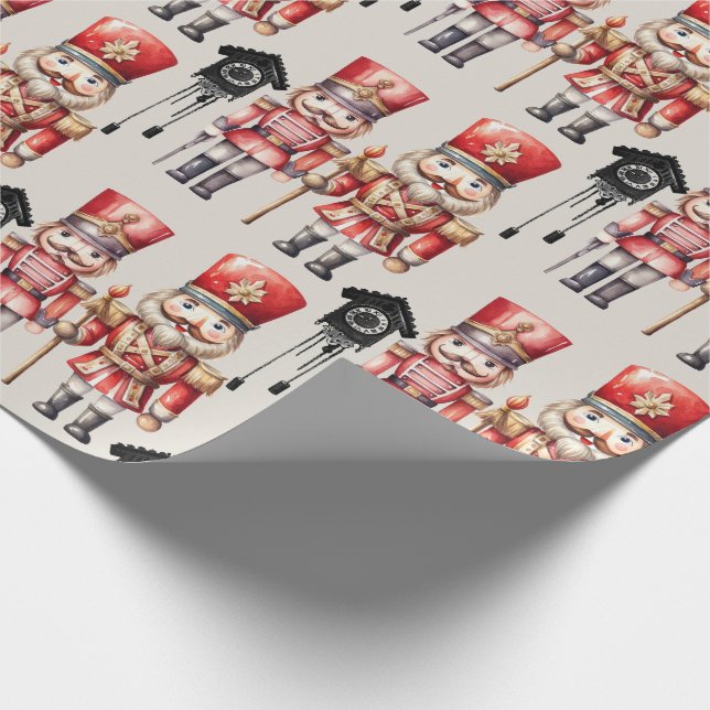 Nussknacker Soldaten Kuckucksuhren Geschenkpapier (Ecke)