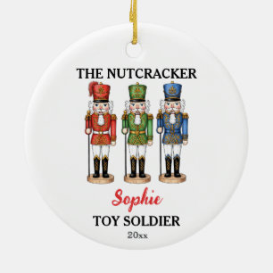 Nussknacker-Spielzeugsoldat Individueller Name Wei Keramik Ornament