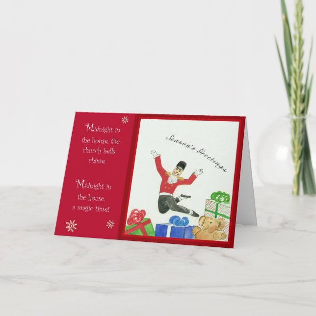 Nussknacker-Sprung Feiertagskarte (Vorderseite)