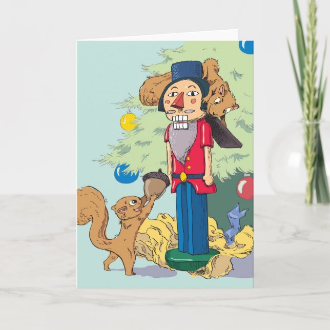 Nussknacker Stunde Feiertagskarte (Vorderseite)