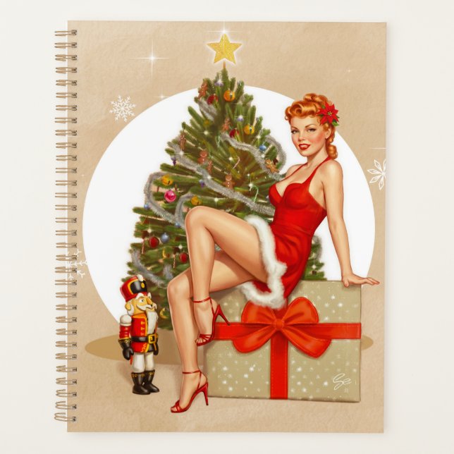 Nussknacker Süß Retro Pinup Weihnachtsplaner Planer (Vorderseite)