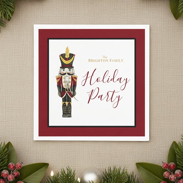 Nussknacker Traditionelles Weihnachtsfest Rot  Serviette (Von Creator hochgeladen)