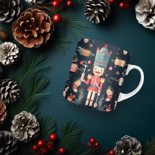 Nussknacker Vintage Rot Blau Farbiger Weihnachten Kaffeetasse